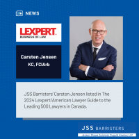 JSS Barristers' Carsten Jensen KC, FCIArb Recognized by Lexpert
