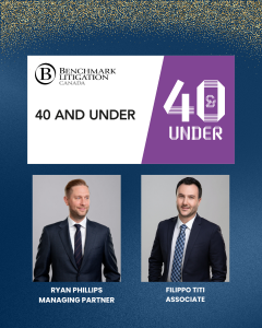 Ryan Phillips and Filippo Titi are Recognized in Benchmark Canada’s 2026 “40 & Under” List