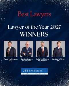 Four of our lawyers have been recognized in the 2027 edition of The Best Lawyers in Canada™ “Lawyer of the Year” awards