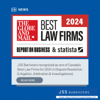 JSS Barristers recognized as one of Canada's Best Law Firms by the Globe and Mail